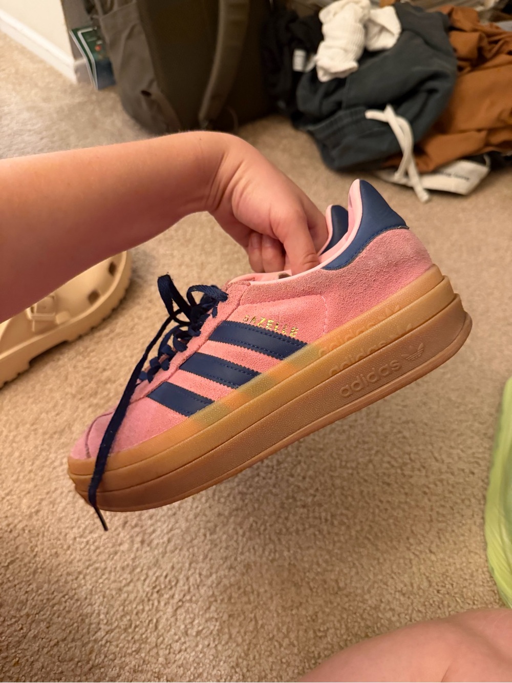 Adidas Gazelle Platform Shoes - Pink / Navy - Picture 4 of 8
